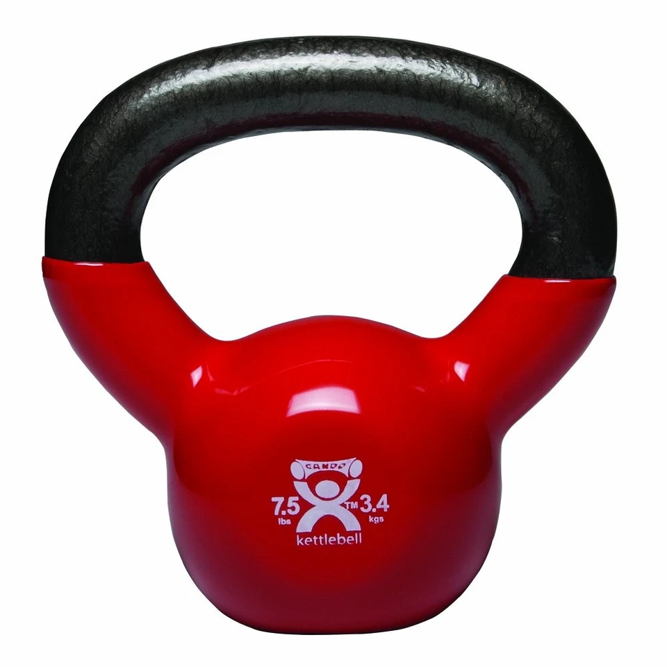 CanDo Vinyl Coated Kettlebell 7.5lb Red Fitness Workout Exercise Equipment - Image 1 of 1