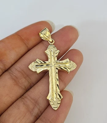 Colgante Cruz Jesús 10K Real Oro Amarillo Dije Genuino 10kt Foto 1 de 4