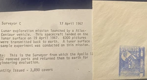 SURVEYOR  Launch Official NASA BLUE Cachet  ; KSC 17 APRIL 1967 + GOODDARD STAMP - Picture 1 of 7