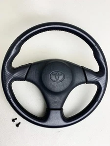 TOYOTA GENUINE Leather Steering Wheel AE111 LEVIN MR2 JZA80 JZX100 Chaser JDM - Picture 1 of 21