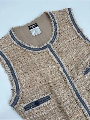 CHANEL Vintage 2009 Spring Summer Tweed Dress Size 38 Beige - Image 1 of 4