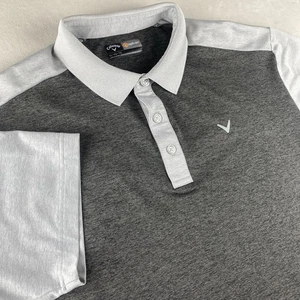 Callaway Shirt Mens Size XL Golf Polo Opti-dri Gray Wicking Color Block Stretch - Picture 1 of 10