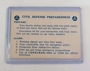 1959 Civil Defense Preparedness Card double-sided No GPO Number - Picture 1 of 2