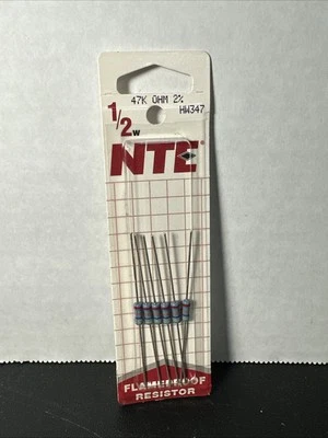 NTE Flameproof Resistor 47k Ohm 2%. 1/2W HW347 - Image 1 of 3