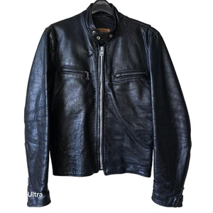 Vintage 60's Excelled Black Leather Motorcycle Jacket Made in USA Men's 38 - Picture 1 of 10