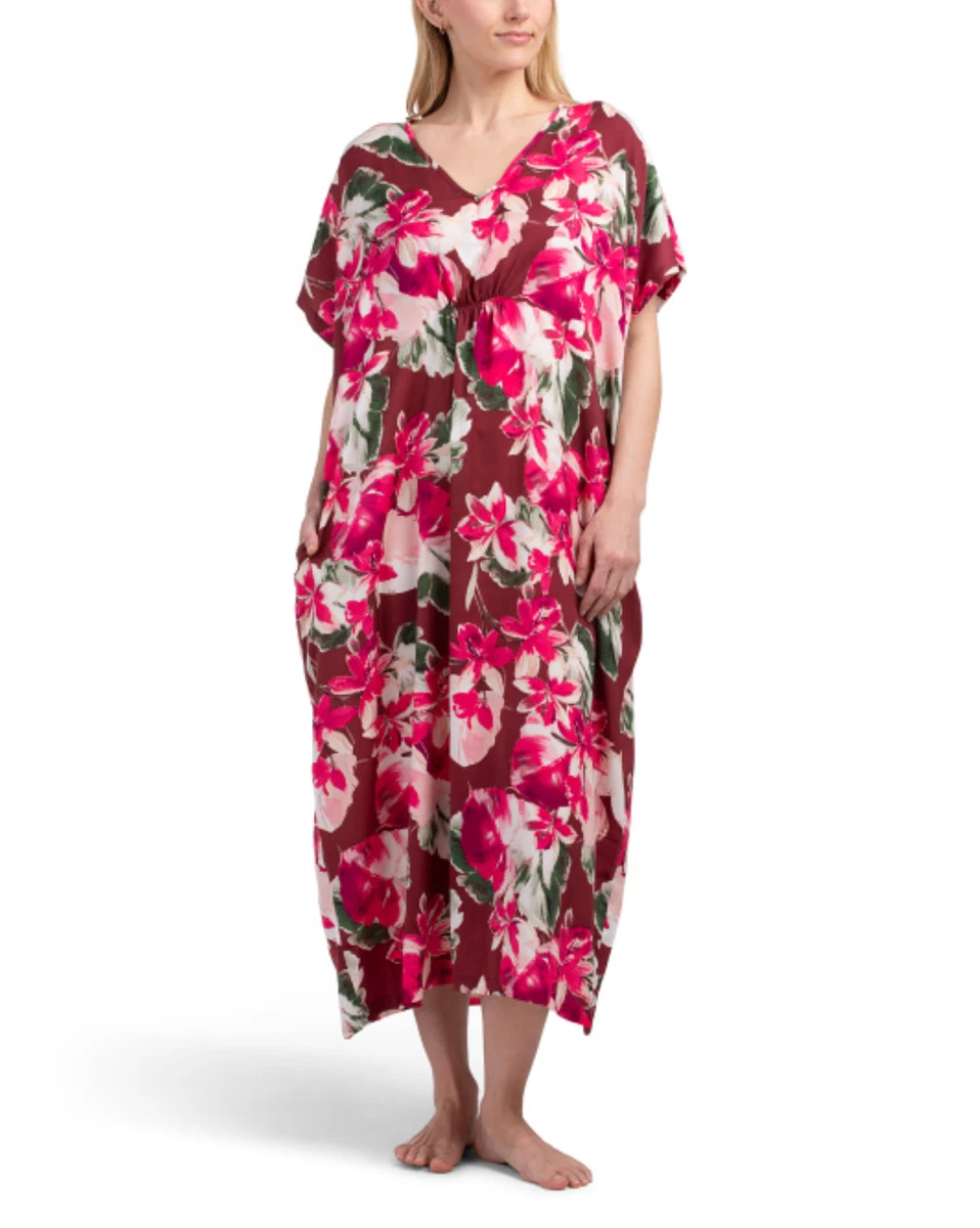 Bimba Rayon Kaftan Dress - Knee Length Kimono Coverup With Frill Sleeves, White - View #8
