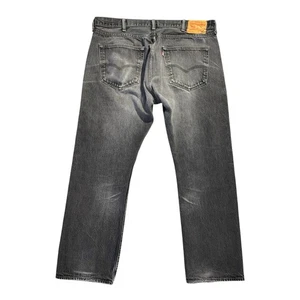 Levi's 501 Distressed Jeans Herren 40x29 (40x30 Etikett) verwaschen schwarz Knopfleiste - Bild 1 von 14