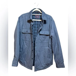 Chaqueta forrada de franela azul talla grande Untuckit Ziata para hombre - Imagen 1 de 9