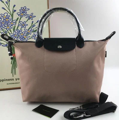 Longchamp Le Pliage Energy Shoulder Tote Bag 2Way Bag M Beige Pink Outlet NEW - Image 1 of 4