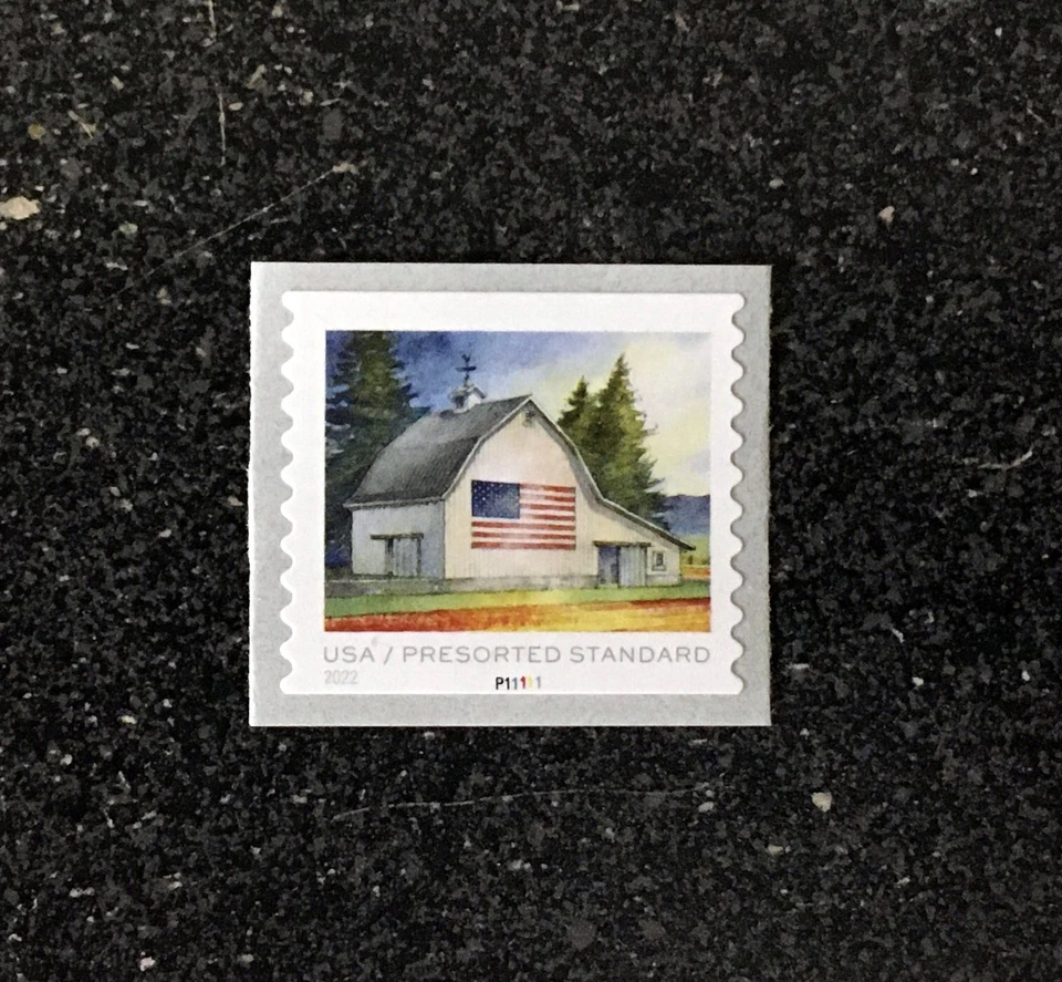 2022USA #5686 10c Flags on Barns - White Barn PNC Number Single  Mint (#P1111) - Image 1 of 1