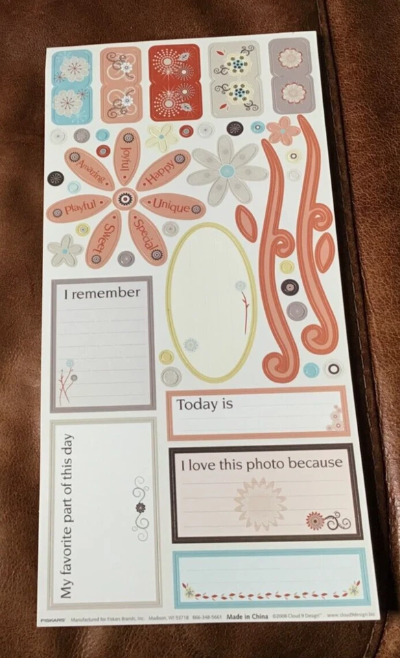 HUGE CLOUD 9 DESIGN CARDSTOCK STICKERS MEMORY MAKER AMAZING JOYFUL * - Image 1 of 1