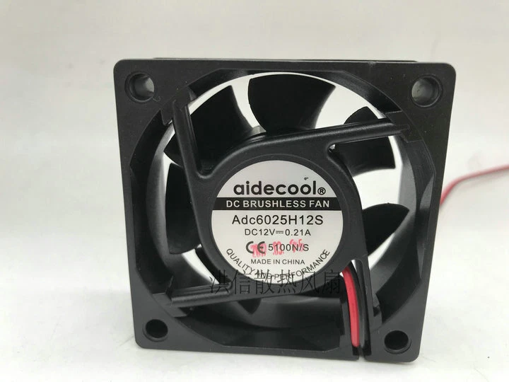 1PCS aidecool Fan Adc6025H12S DC 12V 0.21A 6025 6CM 2-wire cooling fan - Image 1 of 3