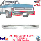 Rear Bumper Chrome Steel For 1981-1987 C/K Series / 1981-1991 Suburban