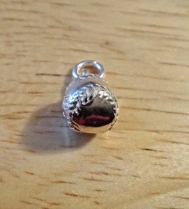 Ciondolo 3D 8 mm 3 g palla da baseball argento sterling - Foto 1 di 2