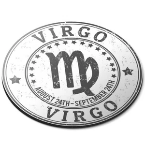 Round Mouse Mat (bw) - Virgo Birth Horoscope Zodiac  #41832 - Afbeelding 1 van 8