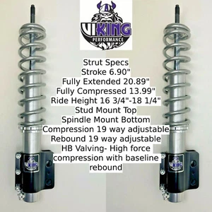 1994-2004 Mustang Viking Double Adjustable 19way Front Struts J403HB-200 USA - Picture 1 of 13