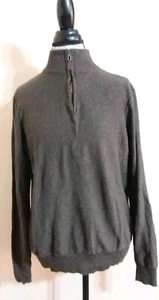 Men's The Savile Row Company London Brown 1/4 Zip Sweater Long Sleeves Size M - Picture 1 of 5