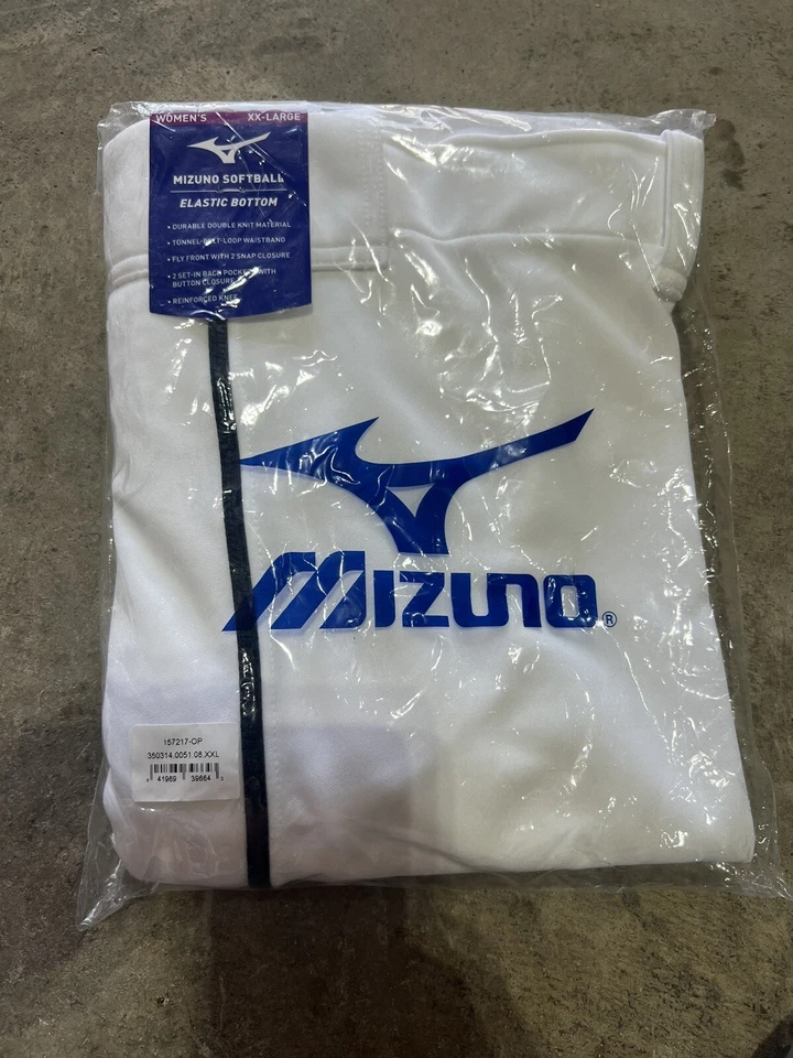Pantalones de Softbol Mizuno Para Mujer Adulto XX-Grandes Blancos con Rayas Azul Marino TOTALMENTE NUEVOS Foto 1 de 1
