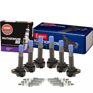 Denso 6 COP Ignition Coils NGK 6 Ruthenium HX Spark Plugs Kit For Acura Honda V6 - Picture 1 of 1