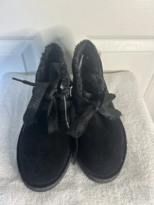 Eric Michael Botas Chukka de Gamuza Negras Forradas de Oveja Para Mujer Cuero EE. UU. 6/36 Foto 1 de 4