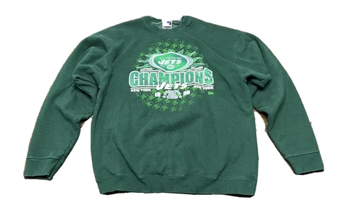 Vintage 1998 New York Jets Pro Player AFC East Champions Crewneck Sweater Cover