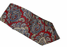 Men Tie Claybrooke Silk Hand Made  Paisley Grey Red Blue Stylish 3.25  Necktie 