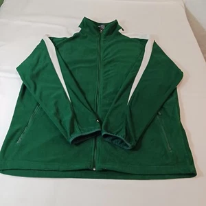 Holloway Men's Green & White Fleece Full Zip Pockets Jacket Long Sleeve Size XL - Picture 1 of 17