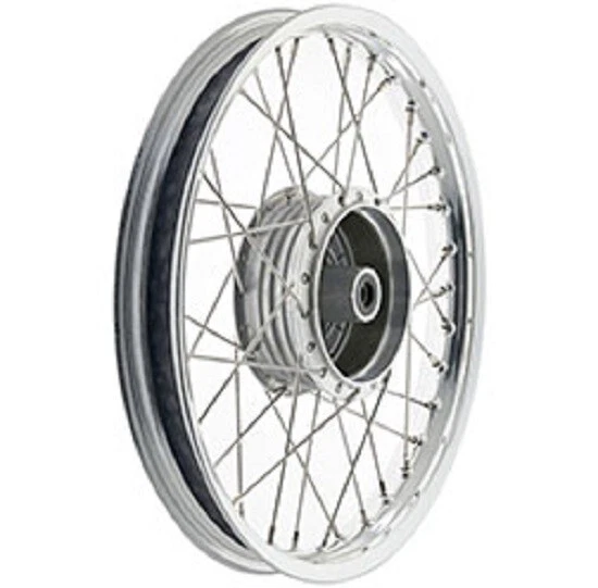 Speichenrad 1,60 x 16 Zoll - Alufelge silber eloxiert poliert, Chromspeichen - Bild 1 von 1