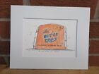 Nutty Krust original watercolour illustration painting. In mount. 