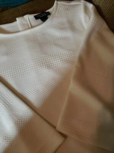 Medium Grace Womens Ivory 3/4 Length Sleeve Knit Top Sz M. NWT - Picture 1 of 5