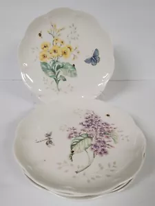 Lenox Butterfly Meadows Porcelain Salad Luncheon Plates Pasta 9 Inch Set of 4 - Picture 1 of 18