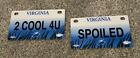 Lot of 2 Kid's Bike License Plates from Virginia w/Fun Phrases. 4" x 2 1/4"