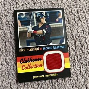2020 Topps Heritage Minor Leagues Nick Madrigal Clubhouse Collection Relic