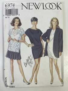 Vintage New Look Pattern Outfit Jacket Dress Top Skirt #6974 UNCUT Sz 8-18 - Picture 1 of 2
