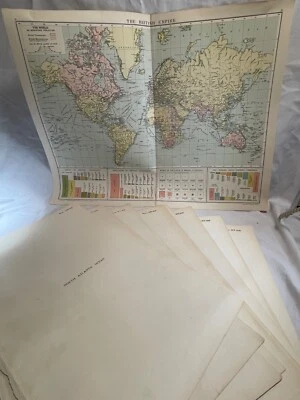 1921 RARE ANTIQUE MAP LOT Geographia London Alexander Gross FRGS - Large 20 x 25 - Image 1 of 4