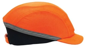 Dodge Bump Cap - 30mm short Peak - Neon Orange with silver strip - hard hat - Picture 1 of 3