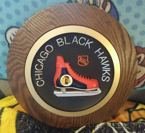 Chicago Blackhawks Vtg (70's) 14" Wall Plaque Cover