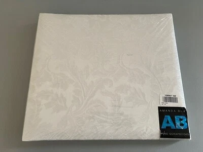 Álbumes de recortes finos Amanda azul damasco marfil 12x12 NUEVO Foto 1 de 4