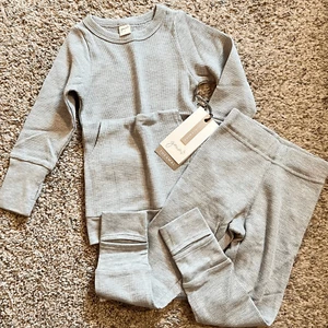 NWT Goumi Kids Thunderstorm Thermal Jogger Set SZ 4T Toddler Waffle Knit Pajamas - Picture 1 of 3