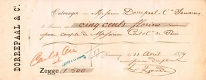 Netherlands East Indies, 1879, Vintage Cheque Order / Promissory Note - Samarang - Picture 1 of 1