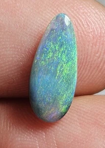 Lightning Ridge Polished Opal 1.25 Ct Blue Green Orange Teardrop Lapidary Opal - Picture 1 of 12