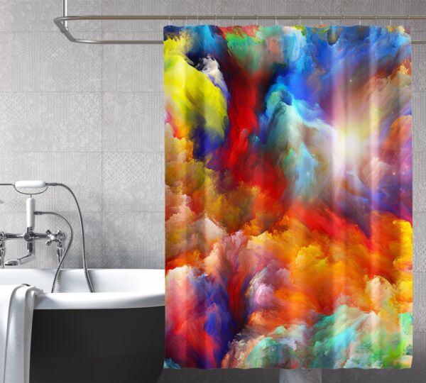 3D Color Nebula 14 Shower Curtain Waterproof Fiber Bathroom Home Windows Toilet
