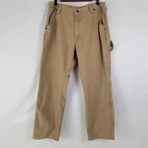 Wrangler Pants Mens 38 x 30 Brown Carpenter Straight Leg Actual 37 x 28 - Picture 1 of 10