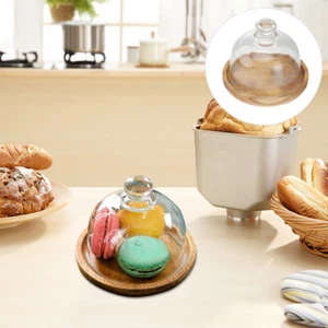 Round Cake Stand Clear Glass Air Plant Holder Glass Food Cover - Picture 1 of 12