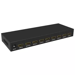 1x8 8-Port 4K UHD HDMI Video Splitter Amplifier Repeater Box Hub - 1-In, 8-Out - Picture 1 of 1