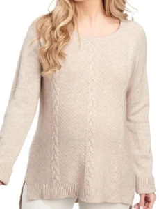 Suéter rojo para mujer nuevo con etiquetas delicioso tejido con cable beige talla grande - Imagen 1 de 14