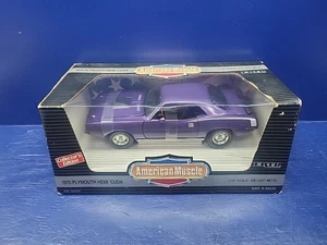 1970 Plymouth Cuda Hemi 426 1/18 Ertl American Muscle diecast purple box Mopar - Picture 1 of 5