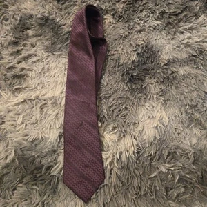 MISSONI Silk Men’s Tie Deep Purple And Black Chevron Necktie - Picture 1 of 6