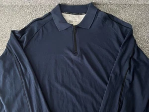 WOW! XLT XLG Shaquille O'Neal Dark Blue Zippered Polo Shirt with Long Sleeves - Picture 1 of 4