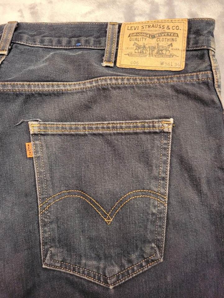 Jeans Levis Levi's 606 Naranja Tab Denim Hombres 36x34 36x32 EE. UU. Big E Reedición Retro Foto 1 de 4